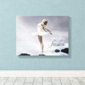 Tanzkunst, Schwarz und Weiß, Ballett, Freiheit Leinwanddruck (Insitu (Holzboden))