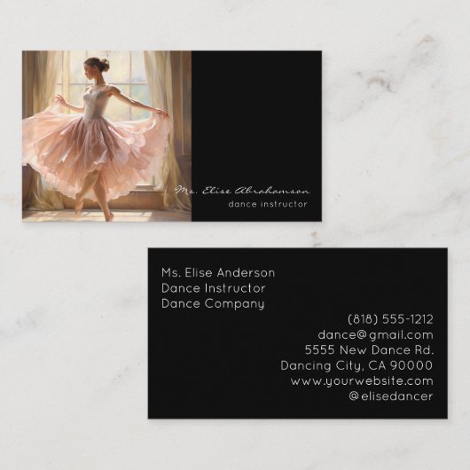 Tanzlehrer Ballerina Lehrer Visitenkarte (Vorne/Hinten)
