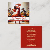 Tanzlehrer Flamenco Band Quadratische Visitenkarte (Vorne/Hinten)