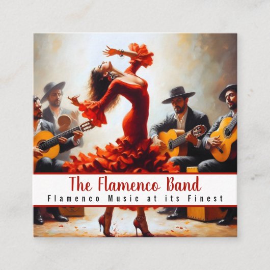 Tanzlehrer Flamenco Band Quadratische Visitenkarte (Vorderseite)