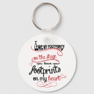 Tanzlehrer - Fußspuren im Herzen Schlüsselanhänger