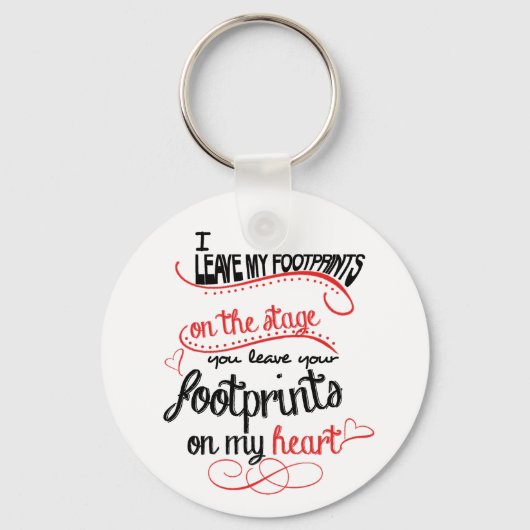 Tanzlehrer - Fußspuren im Herzen Schlüsselanhänger (Vorderseite)