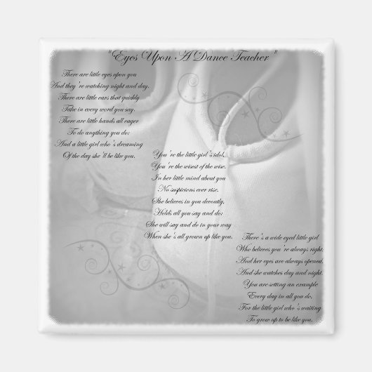 Tanzlehrer Gedicht Magnet (Vorne)