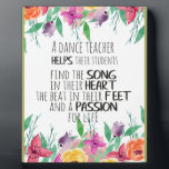 Tanzlehrer Geschenk Anerkennung Danke Zitat Fotoplatte<br><div class="desc">Dance Teacher Zitat Vielen Dank für Ihre Wertschätzung - Drucke auf verschiedenen Materialien. Eine tolle Geschenkidee, um Ihre Zuhause aufzuhellen. Kaufen Sie dieses Kunstwerk auch auf Telefonkisten, Kleidung, Tasse, Kissen und mehr. Poster und Kunstdruck auf Kleidung und für Ihre Wand - verschiedene Hintergründe - großartig für Sie persönlich und für...</div>