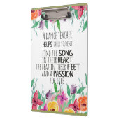 Tanzlehrer Geschenk Anerkennung Danke Zitat Klemmbrett (Links)