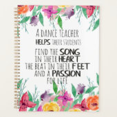 Tanzlehrer Geschenk Anerkennung Danke Zitat Planer (Vorderseite)