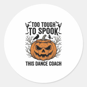 Tanzlehrer Halloween-Kürbis-Gravur-Shirt De Runder Aufkleber