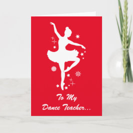 Tanzlehrer Happy Holidays Ballerina Silhouette Feiertagskarte