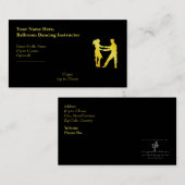 Tanzlehrer im Ballsaal Golden Brass Slogan Visitenkarte (Vorne/Hinten)