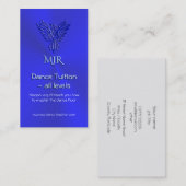 Tanzlehrer, Monogramm, Blue Phoenix Visitenkarte (Vorne/Hinten)