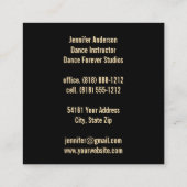 Tanzlehrer Paare tanzen Quadratische Visitenkarte (Rückseite)