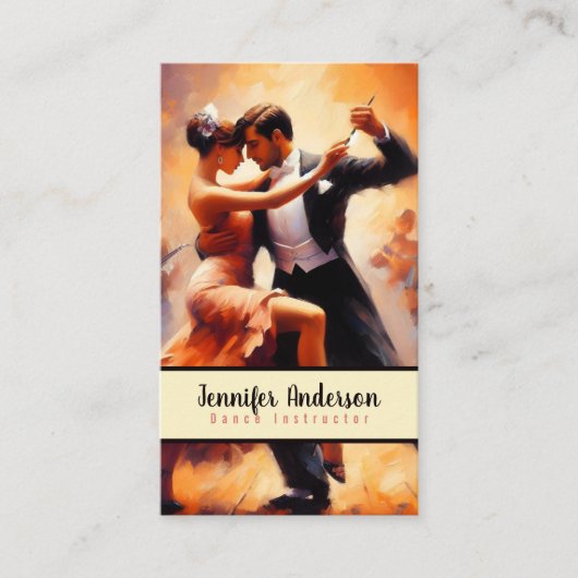 Tanzlehrer Paare tanzen Visitenkarte (Vorderseite)