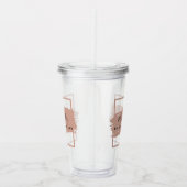 Tanzlehrer Schwarz und Rose Gold Personalisiert Acryltrinkbecher (Rechts)