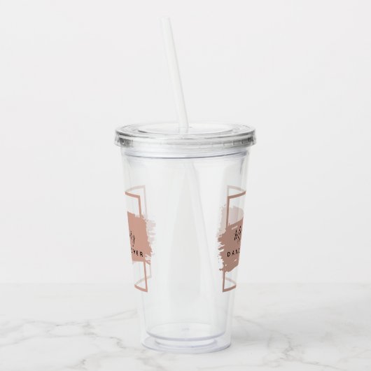 Tanzlehrer Schwarz und Rose Gold Personalisiert Acryltrinkbecher (Links)
