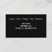 Tanzlehrer Studio Lessons Ballett Visitenkarte (Rückseite)