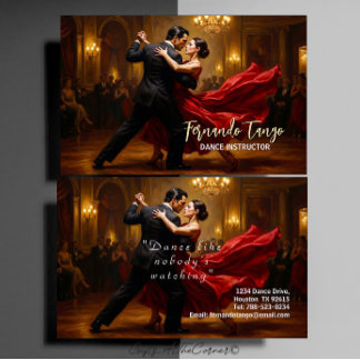 Tanzlehrer Tango Salsa Elegant Visitenkarte