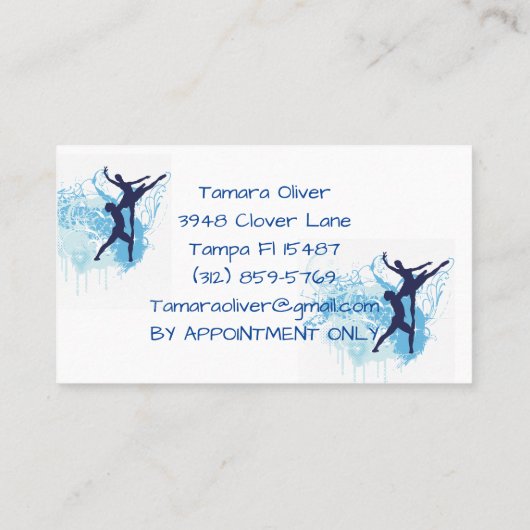 Tanzlehrer Visitenkarte (Rückseite)