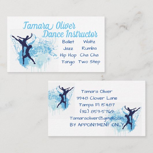 Tanzlehrer Visitenkarte (Vorne/Hinten)