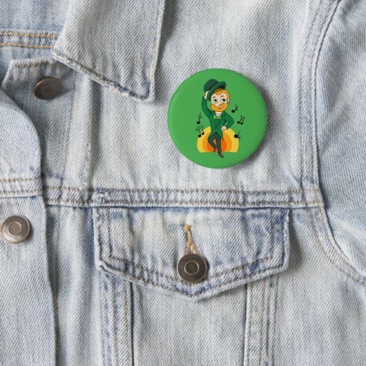 Tanzlekobobobaun, St. Patrick's Day Cartoon Button (Beispiel)