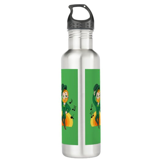 Tanzlekobobobaun, St. Patrick's Day Cartoon Edelstahlflasche