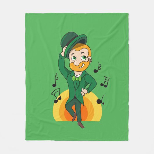 Tanzlekobobobaun, St. Patrick's Day Cartoon Fleecedecke (Vorderseite)