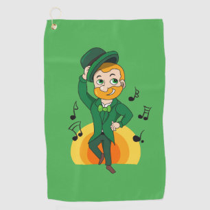 Tanzlekobobobaun, St. Patrick's Day Cartoon Golfhandtuch