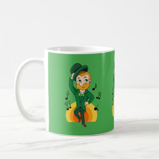 Tanzlekobobobaun, St. Patrick's Day Cartoon Kaffeetasse (Links)