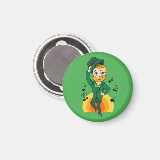 Tanzlekobobobaun, St. Patrick's Day Cartoon Magnet (Vorderseite/Rückseite)