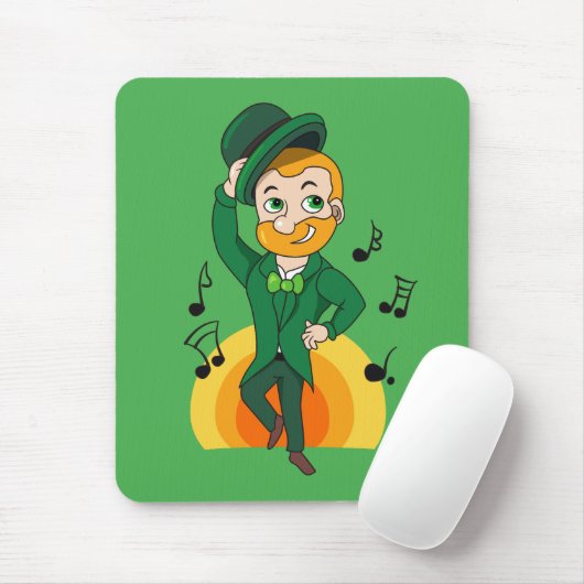 Tanzlekobobobaun, St. Patrick's Day Cartoon Mousepad (Mit Mouse)