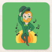 Tanzlekobobobaun, St. Patrick's Day Cartoon Rechteckiger Pappuntersetzer (Vorderseite)