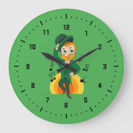 Tanzlekobobobaun, St. Patrick's Day Cartoon Runde Wanduhr
