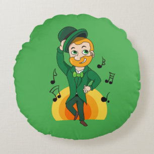 Tanzlekobobobaun, St. Patrick's Day Cartoon Rundes Kissen