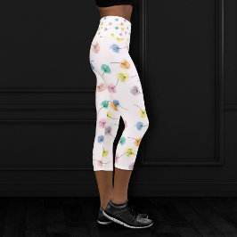 Tanzleuchter | Wasserfarbenes Muster Capri Leggings