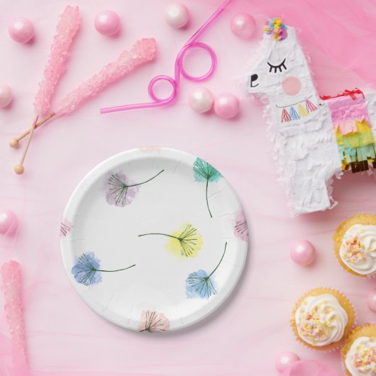 Tanzleuchter | Wasserfarbenes Muster Pappteller (Party)