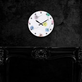 Tanzleuchter | Wasserfarbenes Muster Runde Wanduhr