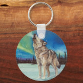 Tanzlichter heulen Wolf Schlüsselanhänger (Vorderseite)