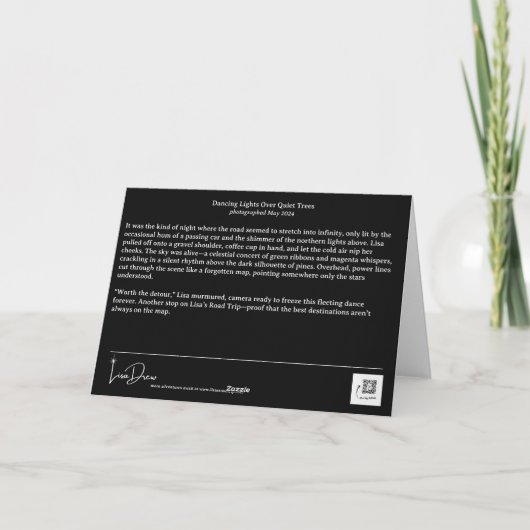 Tanzlichter über ruhige Bäume, leere Karte (Rückseite)