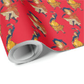 Tanzmädchen Fantasy Collage Geschenkpapier (Rolleneckpunkt)