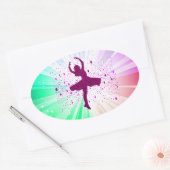 Tanzmädchen glänzen ovale Aufkleber für Kinder. (Umschlag)