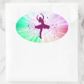 Tanzmädchen glänzen ovale Aufkleber für Kinder. (Tasche)