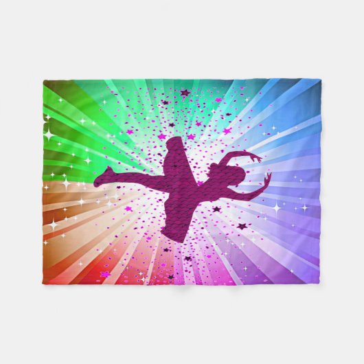 Tanzmädchen in hellen Lichtern Decke. Fleecedecke (Vorderseite (Horizontal))