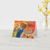 Tanzmädchen mit Musiknotecard Karte (Gelbe Blume)