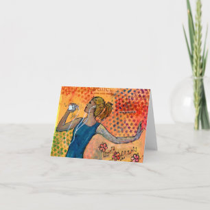 Tanzmädchen mit Musiknotecard Karte