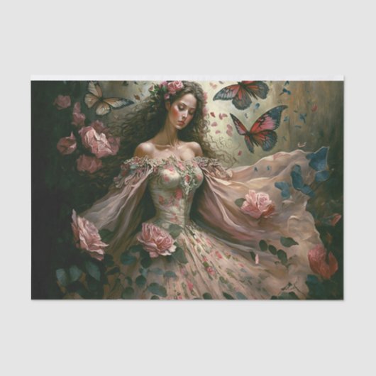 Tanzmäden im Gartengeflecht Seidenpapier (Vorderseite)