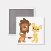 Tanzmagnet für Cartoon Lion und Lions Magnet (Vorderseite/Rückseite)