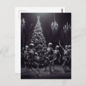 Tanzmakabre Weihnachten Skelette um den Baum Postkarte (Vorne/Hinten)