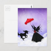 Tanzmärchen mit Einhorn Postkarte (Vorne/Hinten)