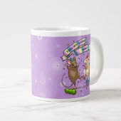 Tanzmäuse Name & Age Happy Geburtstag Party Jumbo-Tasse (Vorderseite Rechts)