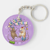 Tanzmäuse Name & Age Happy Geburtstag Party Schlüsselanhänger (Rückseite)