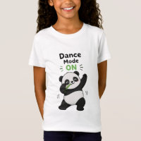 Tanzmodus AN Süße Panda-Mädchen T-Shirt Lustiges T